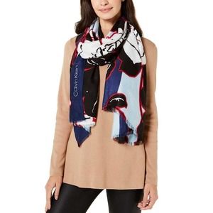 Calvin Klein Bold‎ Graphic Floral Scarf One Size NWT $44